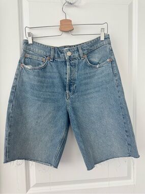 Zara long denim shorts